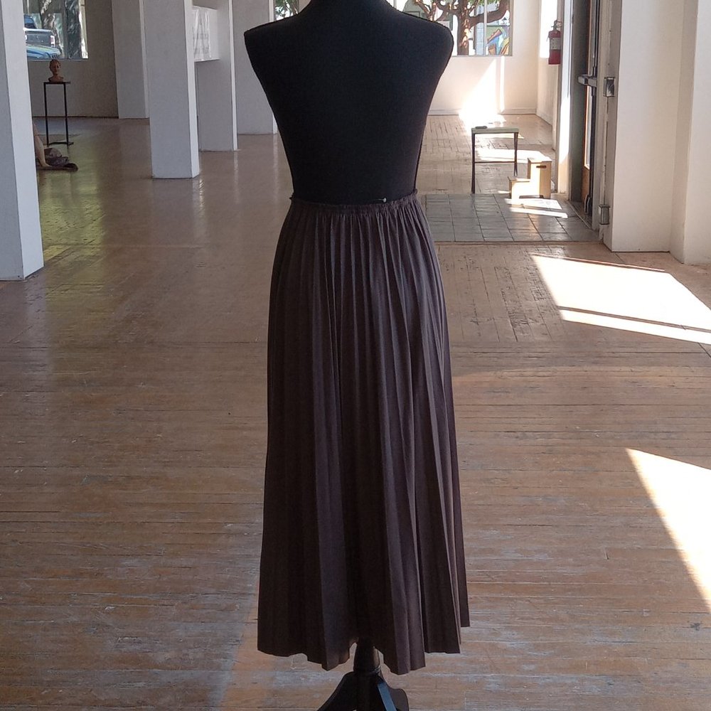 Anthropologie Moon River brown pleated midi skirt - Picture 2 of 8